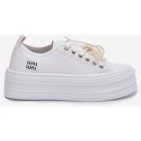 Boto Women's Platform Sneakers With Decorative Lacing White Tivora | Shoptok.si