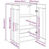  Zidni ormarić Crni hrast 69.5 x 34 x 90 cm Konstruirano drvo | shoptok.hr