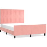 Maison Chic Posteljni okvir - Dvoposteljna postelja - Zakonska postelja z vzglavjem roza 140x190 cm žamet-J16296, (21774934) | Shoptok.si