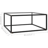  Stolić za kavu crni s kaljenim staklom 80 x 80 x 35 cm | shoptok.hr