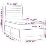 vidaXL Box spring postelja z vzmetnico temno modra 90x200 cm | Shoptok.si