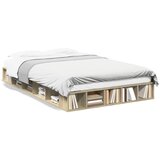 Furnova Posteljni okvir sonoma hrast 120x200 cm inženirski les, (21938633) | Shoptok.si