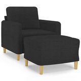  Fotelja s tabureom crna 60 cm od tkanine | shoptok.hr