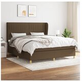 vidaXL Box spring postelja z vzmetnico temno rjava 180x200 c Cene