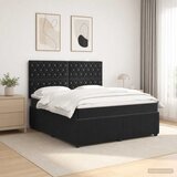  LED okvir za krevet s madracem Crna 140 x 190 cm Baršun | shoptok.hr