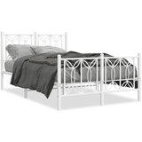 Furnova Kovinski posteljni okvir z vzglavjem in vznožjem bel 120x200 cm, (21933898) | Shoptok.si
