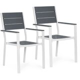 Multi Garden Set od 2 vrtne stolice za terasu ili balkon, HDPE i čelik, sivo-bijele Cijene