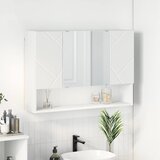 vidaXL Kopalniška ogledalna omara Bela 80 x 17 x 55 cm Konstruiran les | Shoptok.si