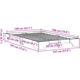  Konstrukcija postelje Voščeno rjava 197 x 147 x 17 cm, (5000022963) | Shoptok.si