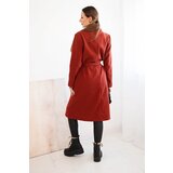 Kesi Włoski Women's suede coat tied at the waist rust | Shoptok.si