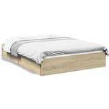 Maison Chic Posteljni okvir - Dvoposteljna postelja - Zakonska postelja s predali sonoma hrast 140x190cm inženirski les, (21693914) Cene
