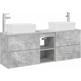  Set ormarića za kupaonicu 3 kom. Betonska siva 136 x 35 x 80 cm | Shoptok.si