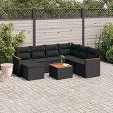  8-dijelni set vrtnih sofa od poliratana s jastucima crni | shoptok.hr