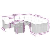 vidaXL 11-dijelni set vrtnih sofa od poliratana s jastucima crni | shoptok.hr