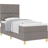 vidaXL vzmetnica s posteljnim okvirjem taupe 90x200 cm tkanina, (22082568) | Shoptok.si