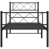  Metalni okvir kreveta uzglavlje i podnožje crni 100x190 cm | shoptok.hr