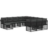  Set vanjskih sofa s jastukom 12 pcs Crna i tamno siva Poliester | shoptok.hr