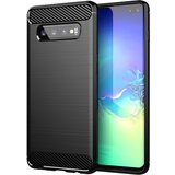 Cadorabo Ohišje, združljiv s Samsungom v brušenem črnem - zaščitnem pokrovu, narejen iz fleksibilnega silikona TPU v videzu iz nerjavečega jekla ogljika, (20587746) Cene