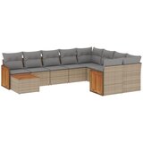 Maison Chic Seti vrtnega pohištva - Vrtna garnitura - Vrtni pohištvo set 10-delna z blazinami bež poli ratan, (21821286) | Shoptok.si