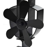 vidaXL Ventilator za peć na toplinski pogon s 5 lopatica crni | shoptok.hr