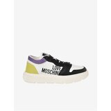 Love Moschino Black & White Women's Leather Sneakers - Women | ePonuda.com