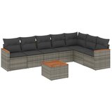  The Living Store Vrtna sedežna garnitura 8-delna z blazinami siv poli ratan - Vrtna Sedežna Garniture, (21451012) | Shoptok.si