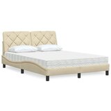 vidaXL Krevet s madracem krem 120 x 200 cm od tkanine Cijene