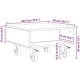  Stranska miza s kolesi Bela 50,5 x 50 x 30 cm Konstruiran les, (5000201975) | Shoptok.si