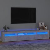 TV ormarić s LED svjetlima siva boja betona 210x35x40 cm | shoptok.hr