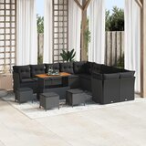  Sjedeća garnitura za vrt 14 pcs Crna poliratan | shoptok.hr