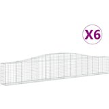  Obokana gabionska košara 6 kosov 400x30x60/80cm cinkano železo | Shoptok.si