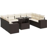 vidaXL 10-dijelni set vrtnih sofa od poliratana s jastucima smeđi | shoptok.hr
