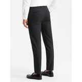 Ombre Men's classic chino pants with fine texture - black | ePonuda.com