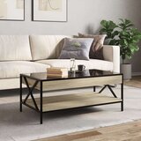 vidaXL Klubska mizica z neskončnimi LED sonoma hrast 90x50x38 cm | Shoptok.si