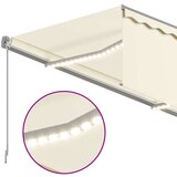  Ročno zložljiva tenda s senčilom LED 4x3 m krem - - krema - 30.96 - 4 x 3 m - 2025- | Shoptok.si
