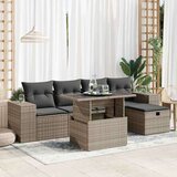 vidaXL 6-dijelni set vrtnih sofa od poliratana s jastucima sivi | shoptok.hr