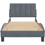 Posteljni okvir z vzglavjem temno siva 80x200 cm žamet, (21081804) | Shoptok.si