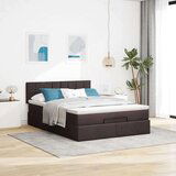  Otomanska postelja z vzmetnico rjav 140x190 cm blago, (22053146) | Shoptok.si