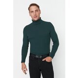 Trendyol Emerald Green Men's Slim Fit Turtleneck Corduroy Knit Sweater Cene