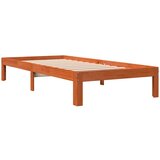 vidaXL Posteljni okvir medeno rjav 90x190 cm trdna borovina, (21048416) Cene