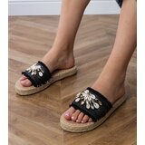 D/CEO Black braided espadrille slides with walrus shells Cene