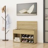  Klupa za cipele boja hrasta 80 x 30 x 45 cm konstruirano drvo | Eponuda.com