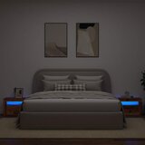 Noćni ormarići 2 kom s LED diodama staro drvo 60x35x40 cm | shoptok.hr
