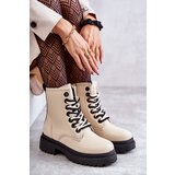 Kesi Women's Leather Boots Workers Light Beige Denila Cijene