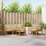 Set vanjskih sofa s jastukom 6 pcs Prirodna i bež | shoptok.hr