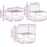  Set vanjskih sofa 6 pcs Bijela Čvrsto drvo akacije | shoptok.hr