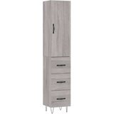 vidaXL Visoka komoda siva sonome 34 5x34x180 cm od konstruiranog drva | shoptok.hr
