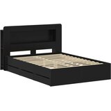  Okvir kreveta s pohranom Crna 150 x 200 cm Konstruirano drvo | Eponuda.com