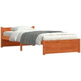  Konstrukcija postelje Voščeno rjava 90 x 200 cm Trdna borovina | Shoptok.si