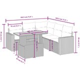 vidaXL 6-dijelni set vrtnih sofa s jastucima bež od poliratana | shoptok.hr